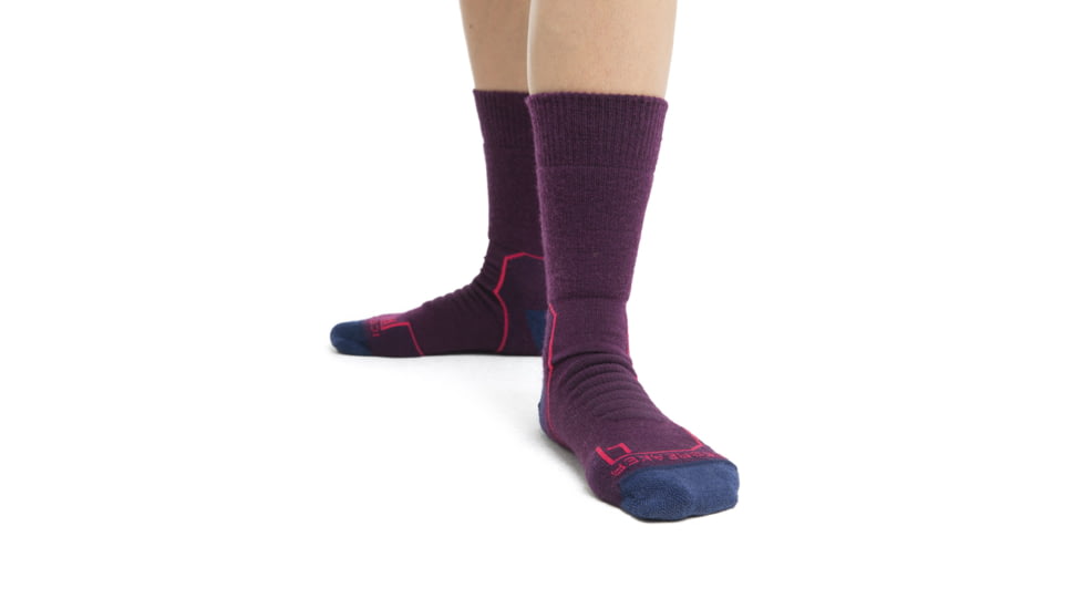 Icebreaker Hike+ Heavy Crew Socks - Womens, Nightshade/Elpink/Rylnav, Small, IB105100969S