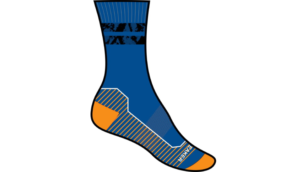 Icebreaker Hike+ Light Crew Natural Summit Socks - Men's, Lazurite/Solar/Snow, Small, IB0A56GM954S