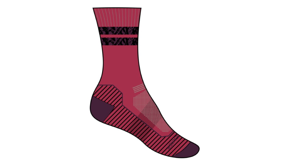 Icebreaker Hike+ Light Crew Natural Summit Socks - Women's, Electpink/Nightshad/Black, Medium, IB0A56GO977M