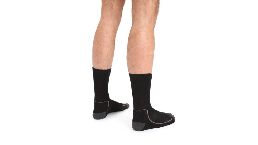 Icebreaker Hike+ Light Crew Socks - Men's, Black/Mink/Monsoon, Medium, IB105103285M
