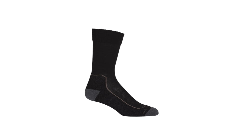 Icebreaker Hike+ Light Crew Socks - Mens, Black/Mink/Monsoon, Medium, IB105103285M