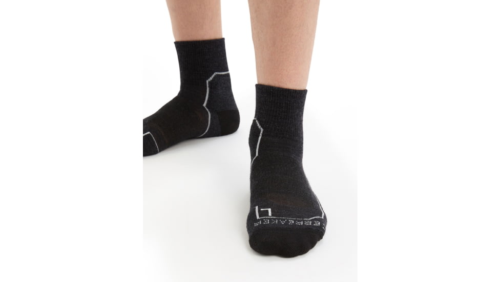 Icebreaker Hike+ Light Mini Socks - Mens, Jet Heather, Medium, IB105102002M