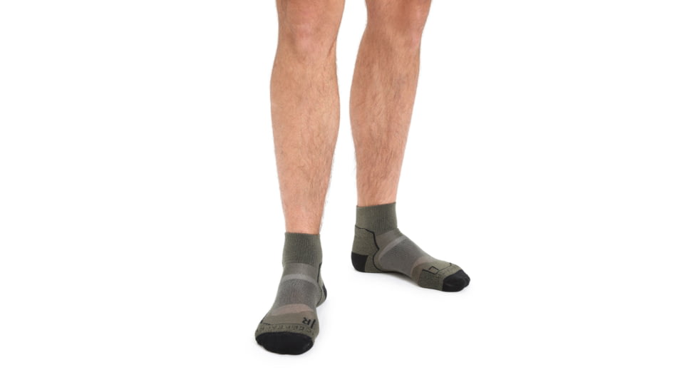 Icebreaker Hike+ Light Mini Socks - Men's, Loden/Black/Gritstone Heather, Extra Large, IB105102282XL