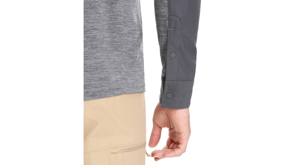 Icebreaker Hike Long Sleeve Top - Mens, Monsoon/Gritstone Heather/Cb, Large, IB0A56OJ789L