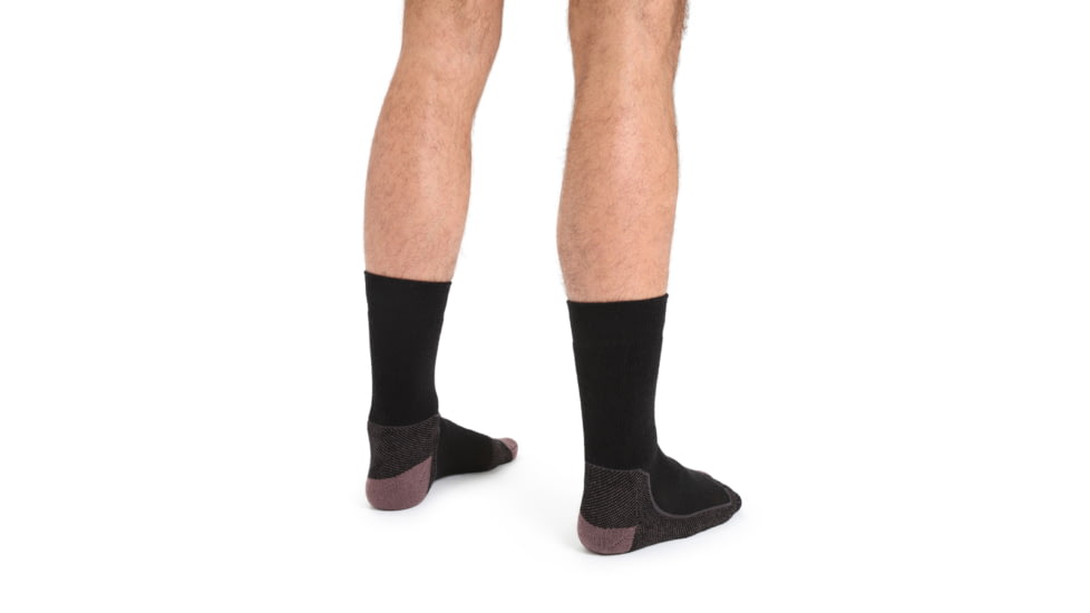 Icebreaker Hike+ Medium Crew Socks - Mens, Black/Mink/Monsoon, Large, IB105101285L