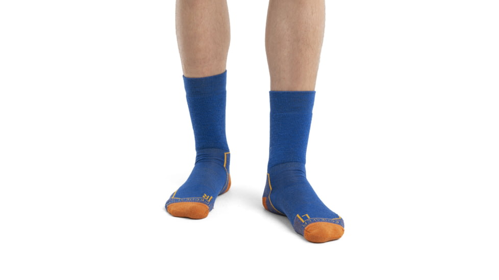 Icebreaker Hike+ Medium Crew Socks - Men's, Lazurite/Solar/Earth, Small, IB105101996S