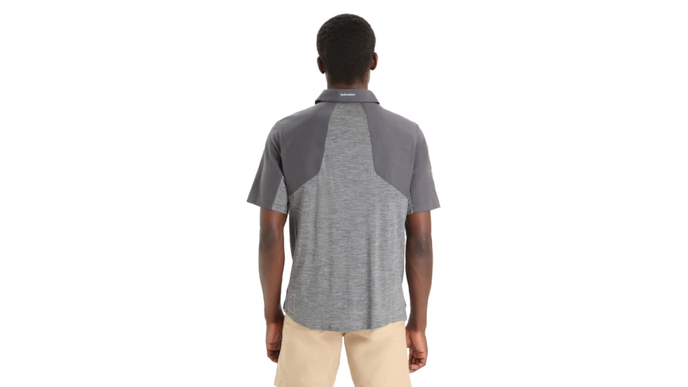Icebreaker Hike Short Sleeve Top - Mens, Monsoon/Gritstone Heather/Cb, Extra Small, IB0A56OK789XS