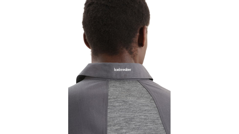 Icebreaker Hike Short Sleeve Top - Mens, Monsoon/Gritstone Heather/Cb, Extra Small, IB0A56OK789XS