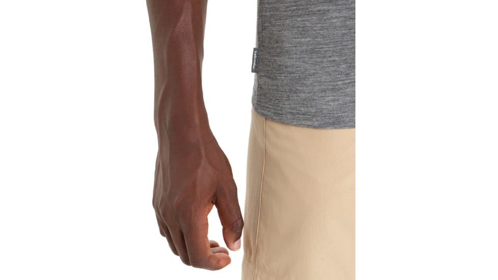 Icebreaker Hike Short Sleeve Top - Mens, Monsoon/Gritstone Heather/Cb, Extra Small, IB0A56OK789XS