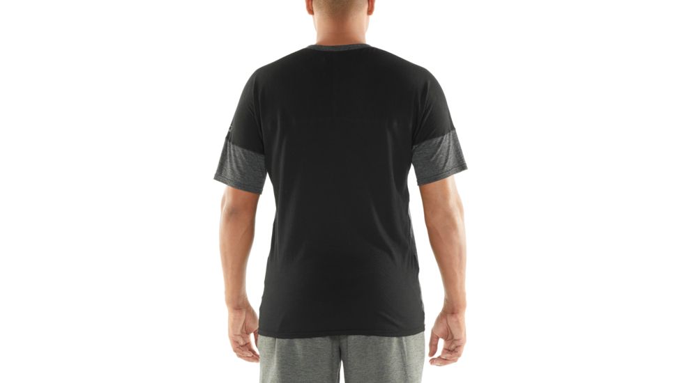 Icebreaker Kinetica Short Sleeve Crewe - Mens, Black HTHR/Black, L, 104582001L