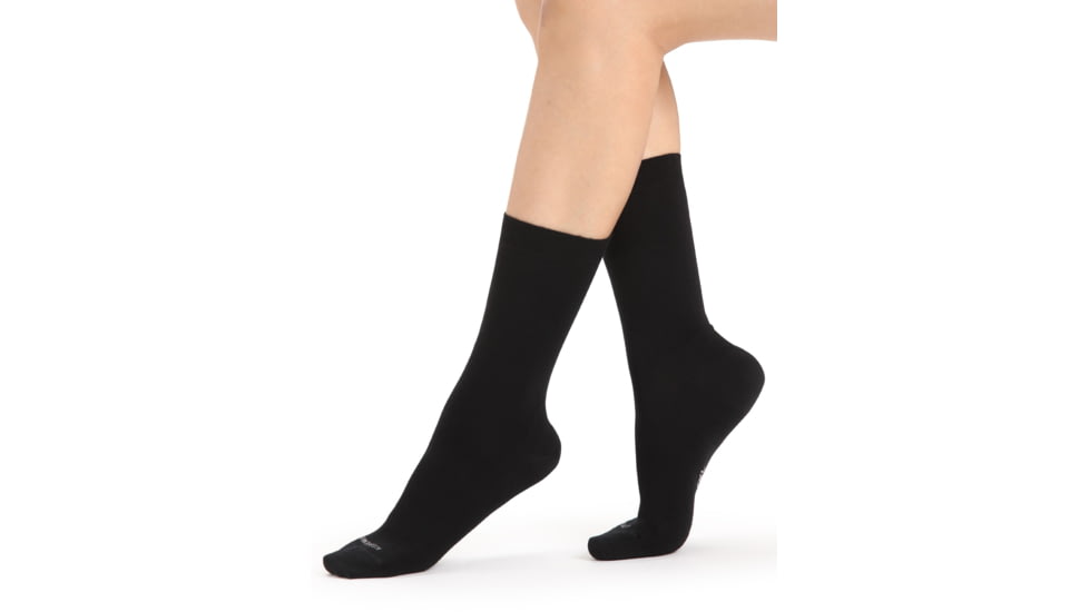 Icebreaker Lifestyle Fine Gauge Crew Socks - Womens, Black, Small, IB105253001SM