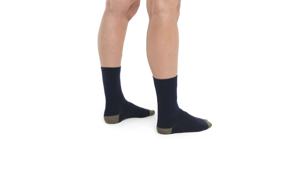 Icebreaker Lifestyle Fine Gauge Crew Socks - Womens, Midnight Navy/Loden, Large/Extra Large, IB105253770LXL