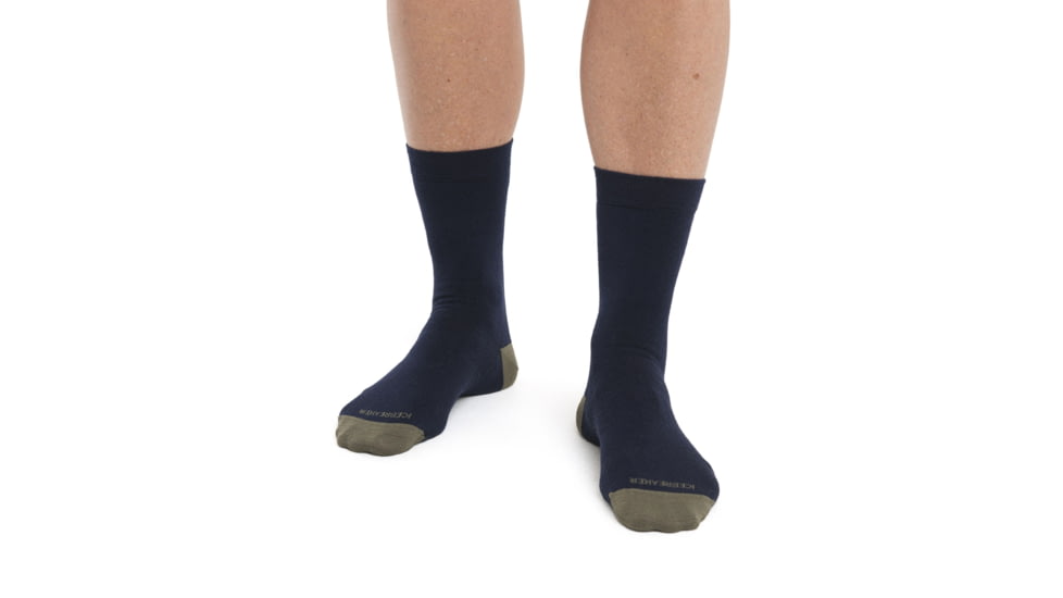 Icebreaker Lifestyle Fine Gauge Crew Socks - Women's, Midnight Navy/Loden, Large/Extra Large, IB105253770LXL