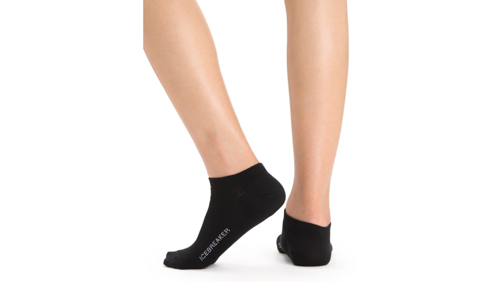 Icebreaker Lifestyle Fine Gauge No Show Socks - Women's, Black/Snow, Small, IB0A56CEA06S