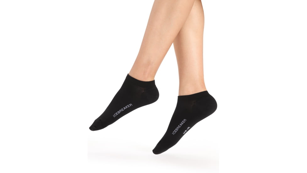Icebreaker Lifestyle Fine Gauge No Show Socks - Womens, Black/Snow, Small, IB0A56CEA06S