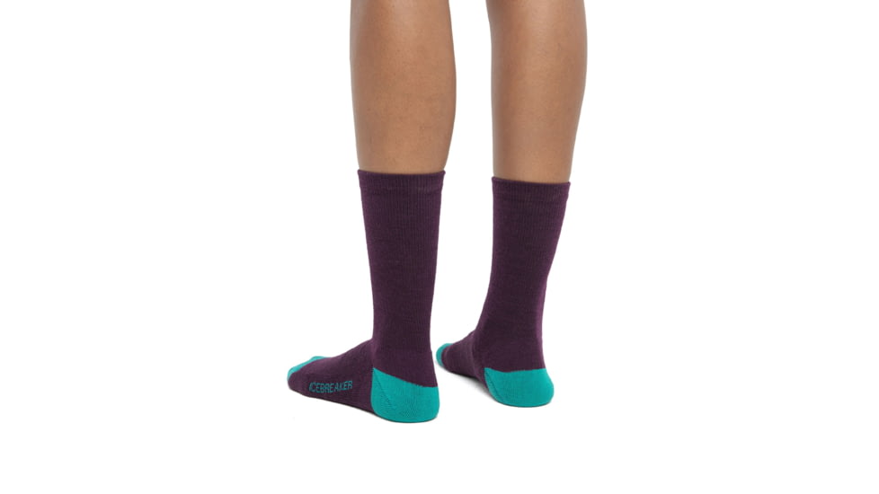 Icebreaker Lifestyle Light Crew Socks - Women's, Nightshade/Flux Green, Medium, IBIBN313915M