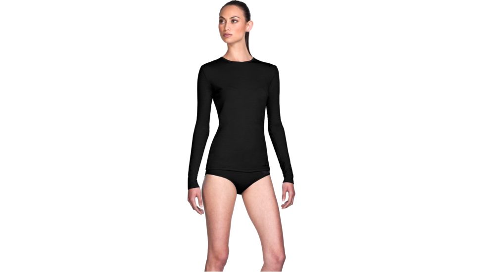 Icebreaker Long Sleeve Siren Crew - Women's-Black-X-Small