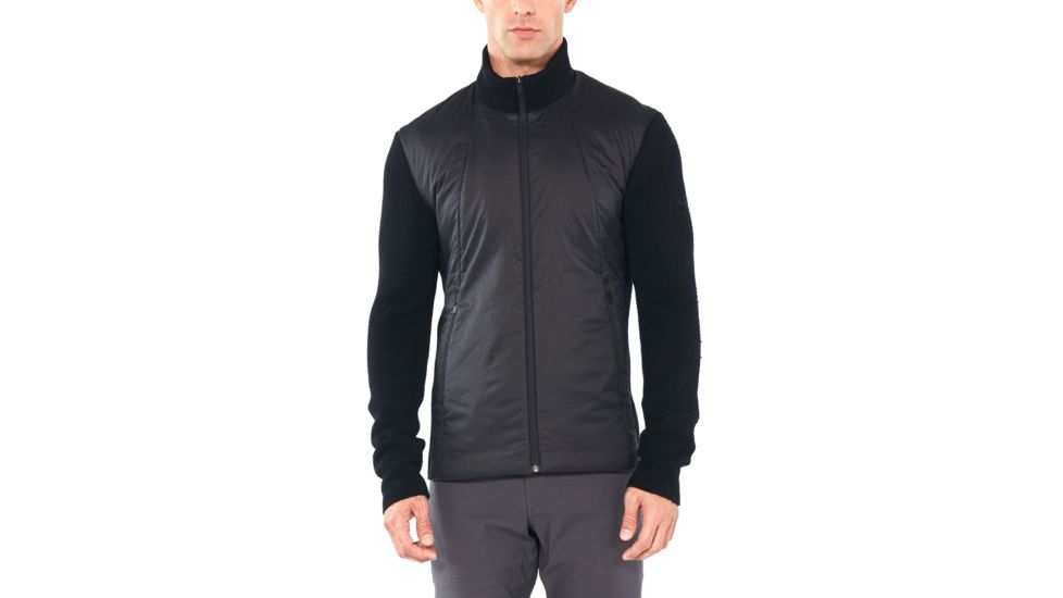 Icebreaker Lumista Hybrid Sweater Jacket - Mens, Black, Large, 104870001L