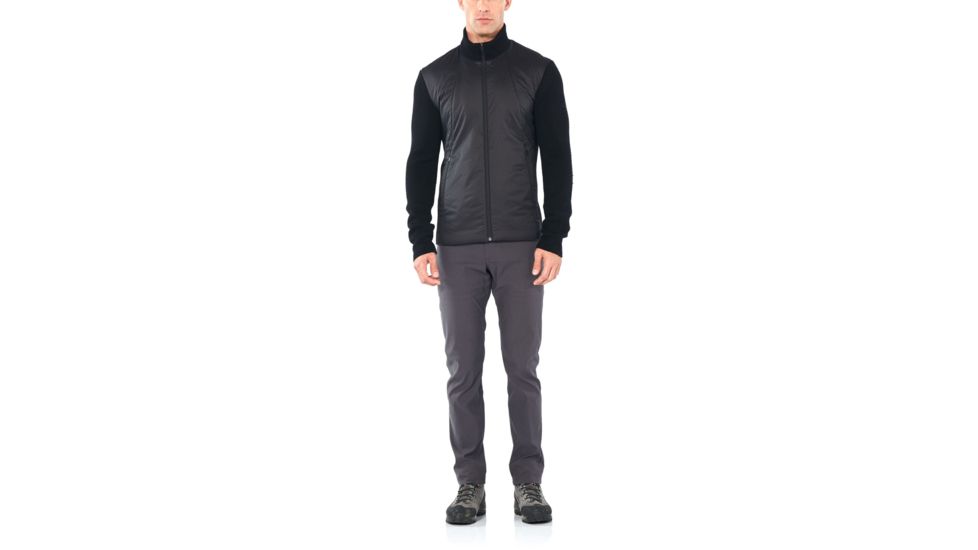 Icebreaker Lumista Hybrid Sweater Jacket - Mens, Black, Large, 104870001L