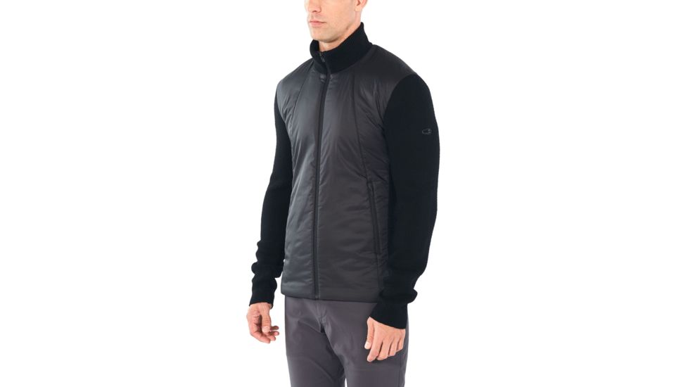 Icebreaker Lumista Hybrid Sweater Jacket - Mens, Black, Large, 104870001L