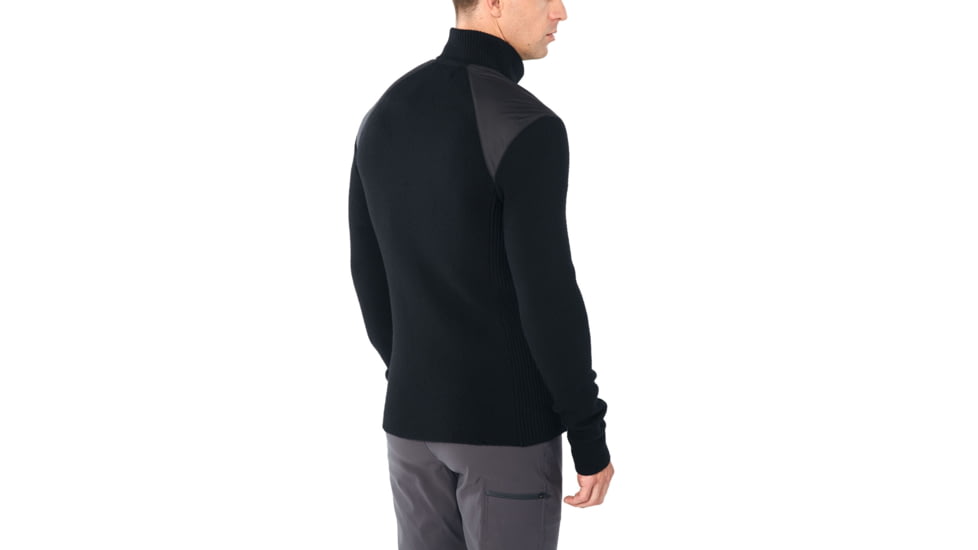 Icebreaker Lumista Hybrid Sweater Jacket - Mens, Black, Large, 104870001L