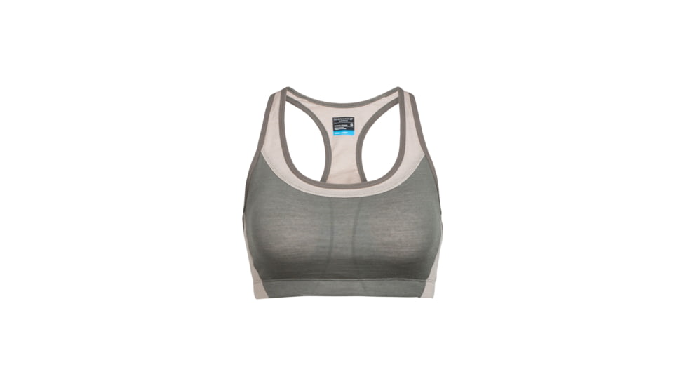 Icebreaker Meld Zone Sport Bra, Metal/Pumice, XL, 104075002XL