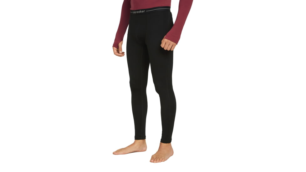 Icebreaker Men 300 MerinoFine Polar Leggings, Black, L, IB0A5722001L