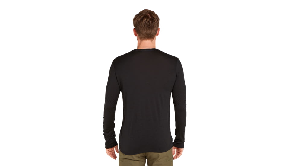Icebreaker Men Merino 150 Tech Lite LS Tee Bear Lift, Black, XL, IB0A573Y001XL