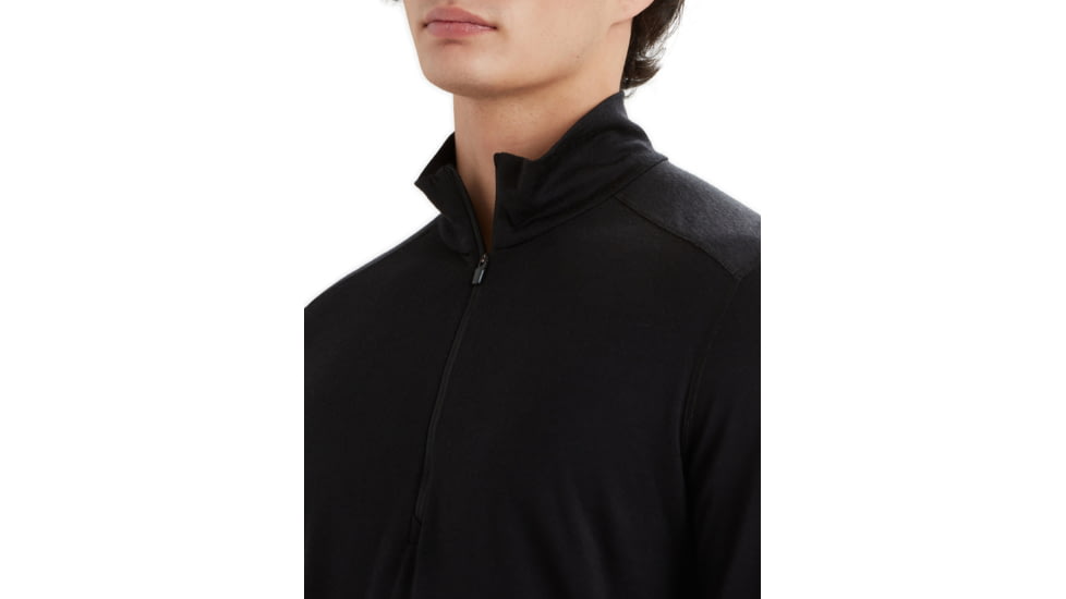 Icebreaker Men Merino 200 Oasis LS Half Zip, Black, XL, IBB04367001XL
