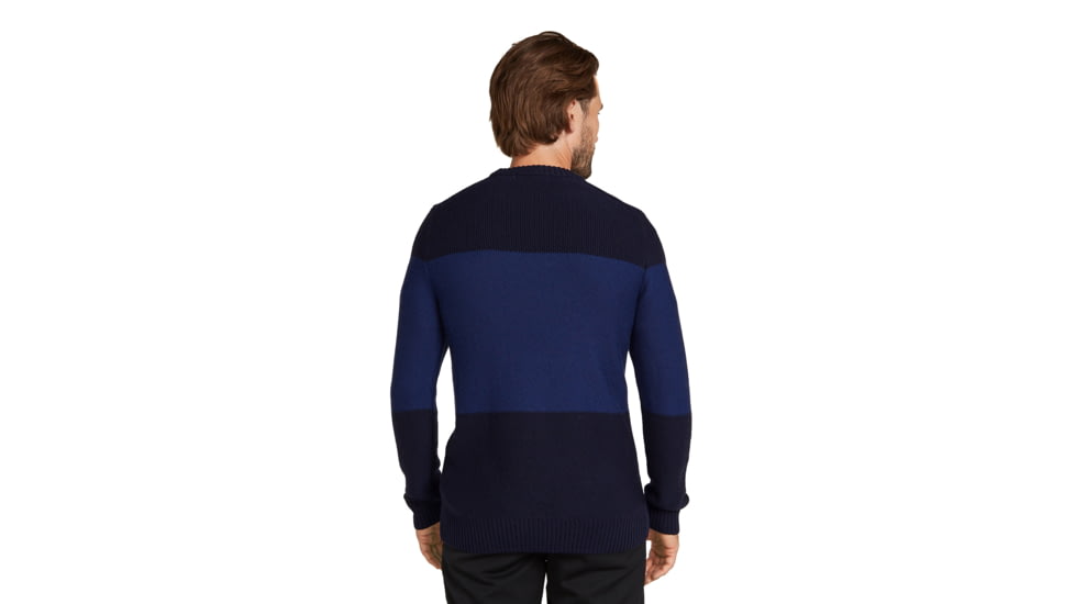 Icebreaker Men Waypoint Crewe Sweater, Midnight Navy/Royal Navy/CB, M, IB104328938M