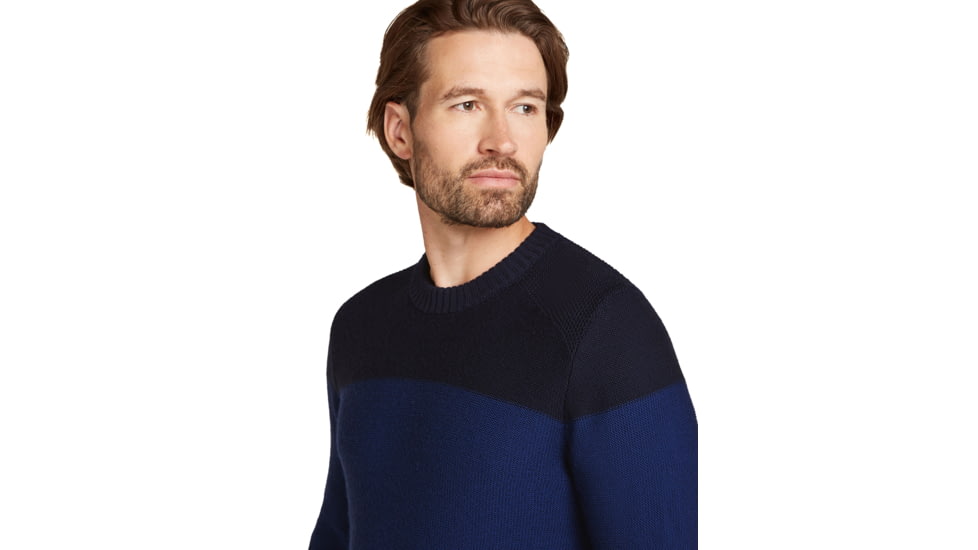 Icebreaker Men Waypoint Crewe Sweater, Midnight Navy/Royal Navy/CB, M, IB104328938M