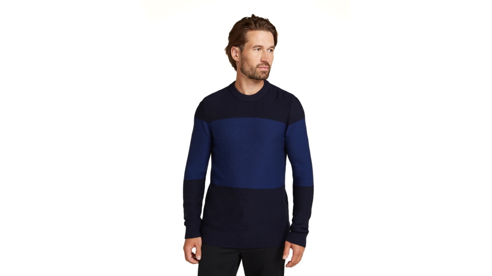 Icebreaker Men Waypoint Crewe Sweater, Midnight Navy/Royal Navy/CB, M, IB104328938M
