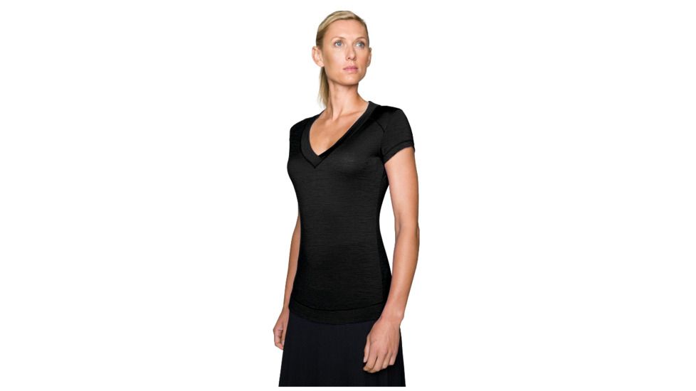 Icebreaker Meridian Short Sleeve - Women's-Black-Large