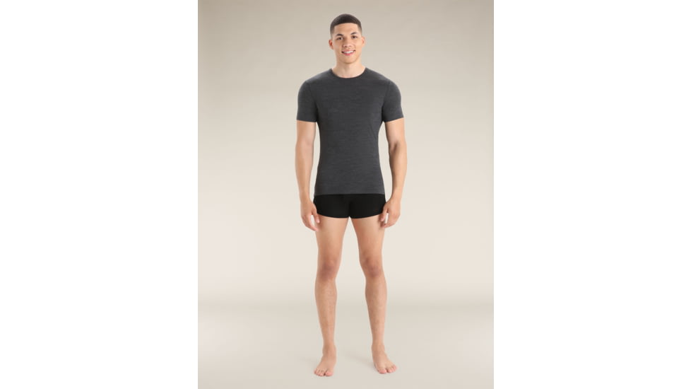 Icebreaker Merino 150 Anatomica SS Crewe - Mens, Jet Hthr, Large, IB103033011L
