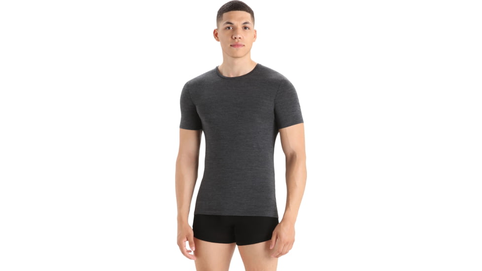 Icebreaker Merino 150 Anatomica SS Crewe - Mens, Jet Hthr, Large, IB103033011L