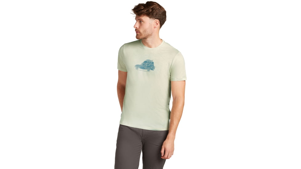Icebreaker Merino 150 Tech Lite SS T-Shirt Cosy Camper - Men's, Ashen, 2XL, IB0A576E01TXXL