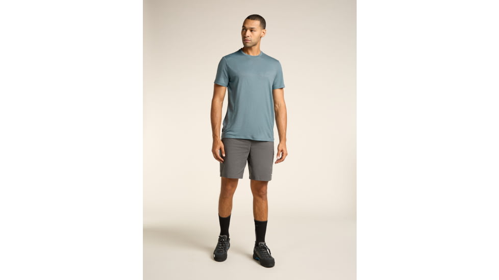 Icebreaker Merino 150 Tech Lite SS T-Shirt Single Line Camp - Mens, Blue Ash, Small, IB0A573X0A5S