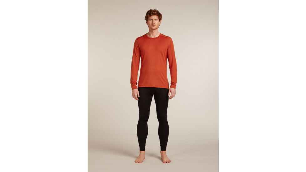 Icebreaker Merino 200 Oasis Long Sleeve Crew Thermal Top - Mens, Agate, Large, IB1043650GSL