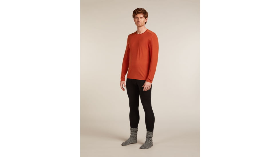 Icebreaker Merino 200 Oasis Long Sleeve Crew Thermal Top - Mens, Agate, Large, IB1043650GSL