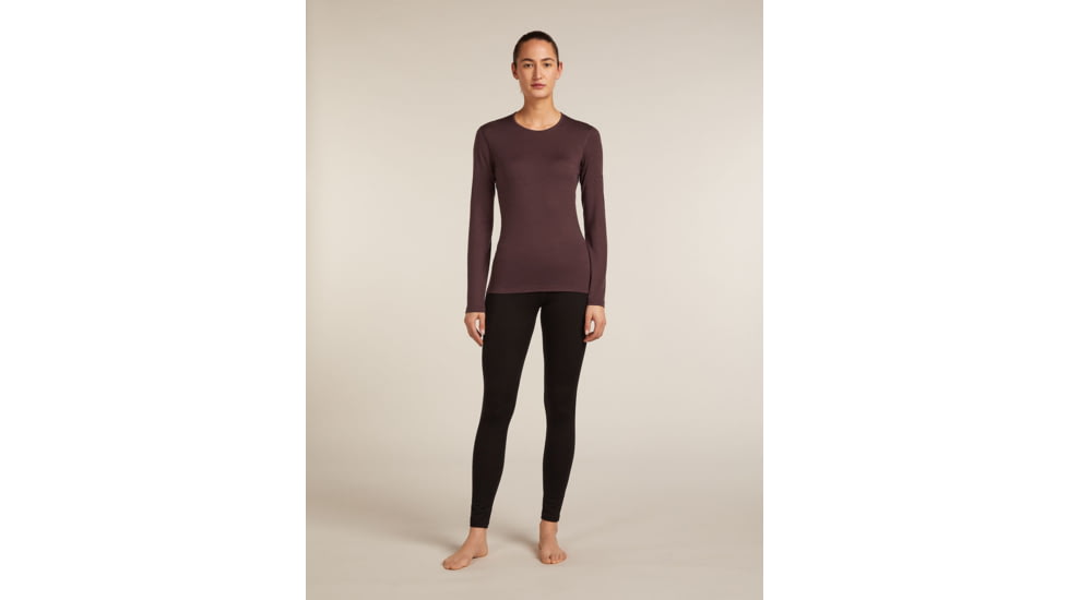 Icebreaker Merino 200 Oasis Long Sleeve Crew Thermal Top - Womens, Java, Medium, IB1043750GWM