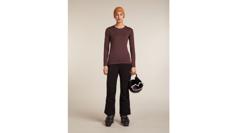 Icebreaker Merino 200 Oasis Long Sleeve Crew Thermal Top - Womens, Java, Medium, IB1043750GWM
