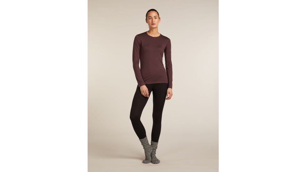 Icebreaker Merino 200 Oasis Long Sleeve Crew Thermal Top - Womens, Java, Medium, IB1043750GWM