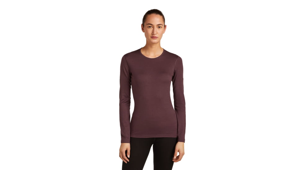Icebreaker Merino 200 Oasis Long Sleeve Crew Thermal Top - Womens, Java, Medium, IB1043750GWM