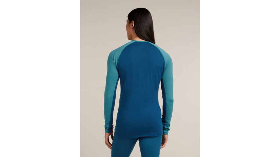 Icebreaker Merino 200 ZoneKnit Long Sleeve Crew Thermal Top - Mens, Atlantis/Topaz/CB, Extra Large, IB0A579O0J7XL