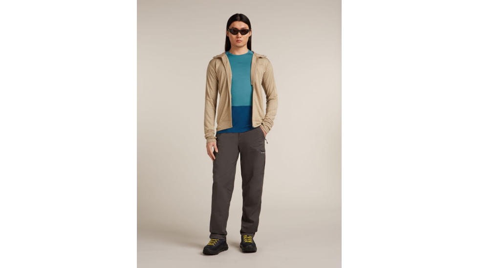 Icebreaker Merino 200 ZoneKnit Long Sleeve Crew Thermal Top - Mens, Atlantis/Topaz/CB, Extra Large, IB0A579O0J7XL