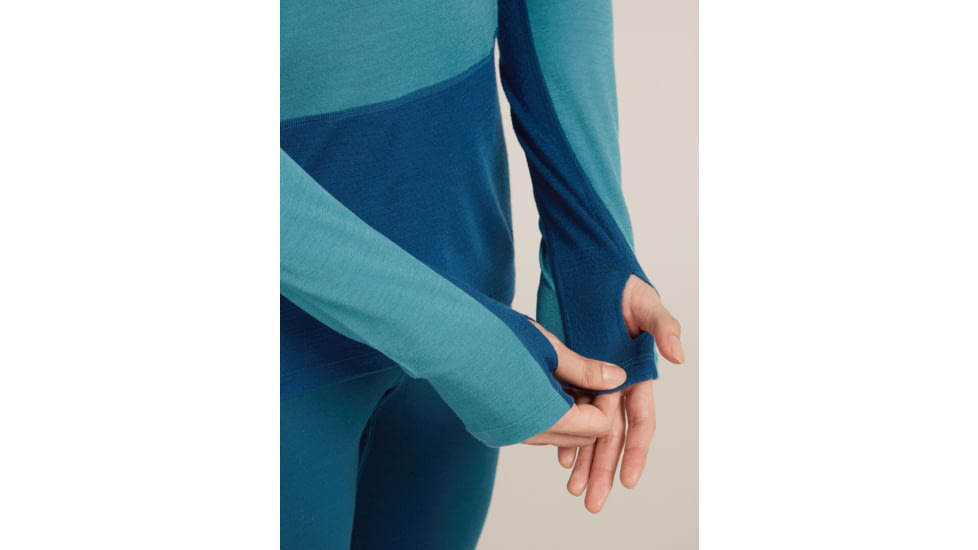 Icebreaker Merino 200 ZoneKnit Long Sleeve Crew Thermal Top - Mens, Atlantis/Topaz/CB, Extra Large, IB0A579O0J7XL