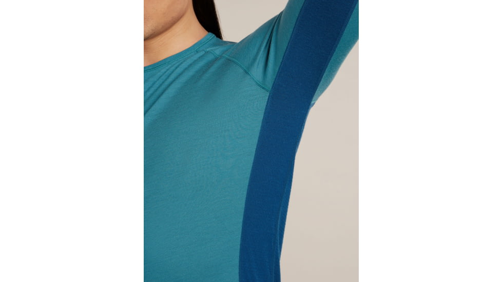 Icebreaker Merino 200 ZoneKnit Long Sleeve Crew Thermal Top - Mens, Atlantis/Topaz/CB, Extra Large, IB0A579O0J7XL