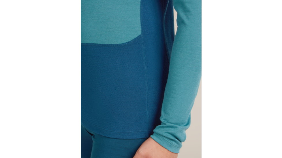 Icebreaker Merino 200 ZoneKnit Long Sleeve Crew Thermal Top - Mens, Atlantis/Topaz/CB, Extra Large, IB0A579O0J7XL