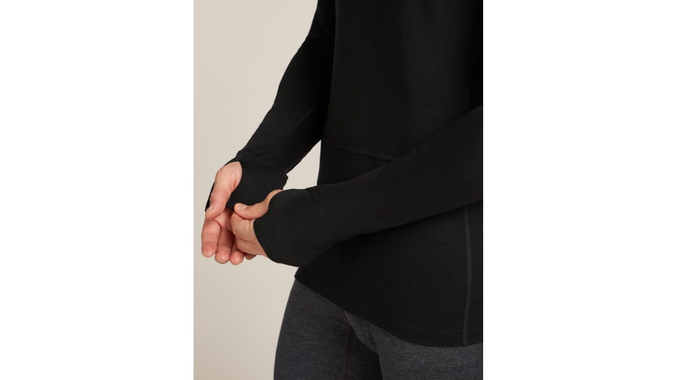 Icebreaker Merino 200 ZoneKnit Long Sleeve Half Zip Thermal Top - Mens, Black, Large, IB0A57CH001L