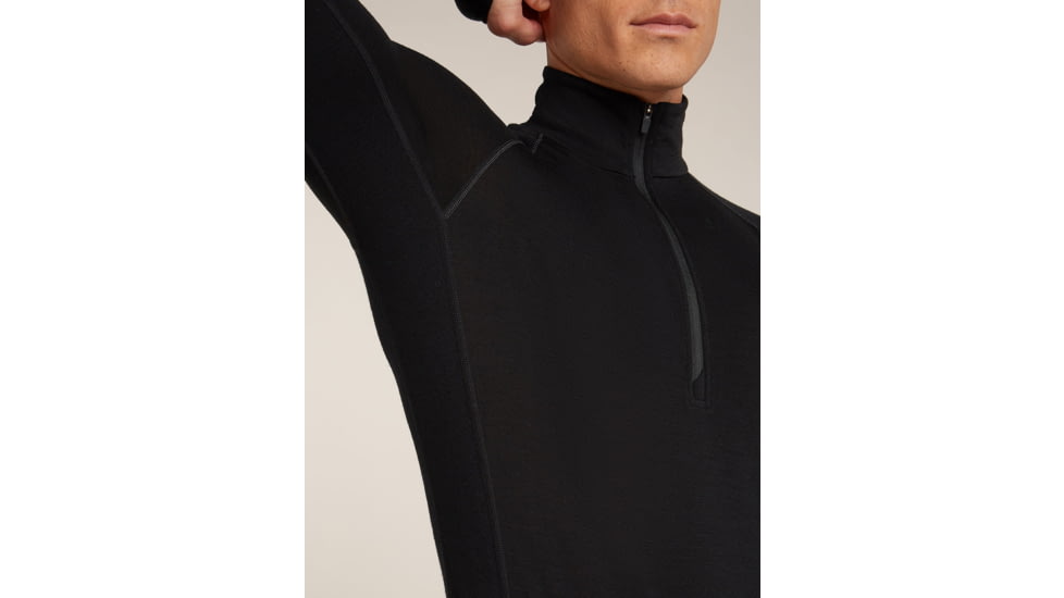 Icebreaker Merino 200 ZoneKnit Long Sleeve Half Zip Thermal Top - Mens, Black, Large, IB0A57CH001L